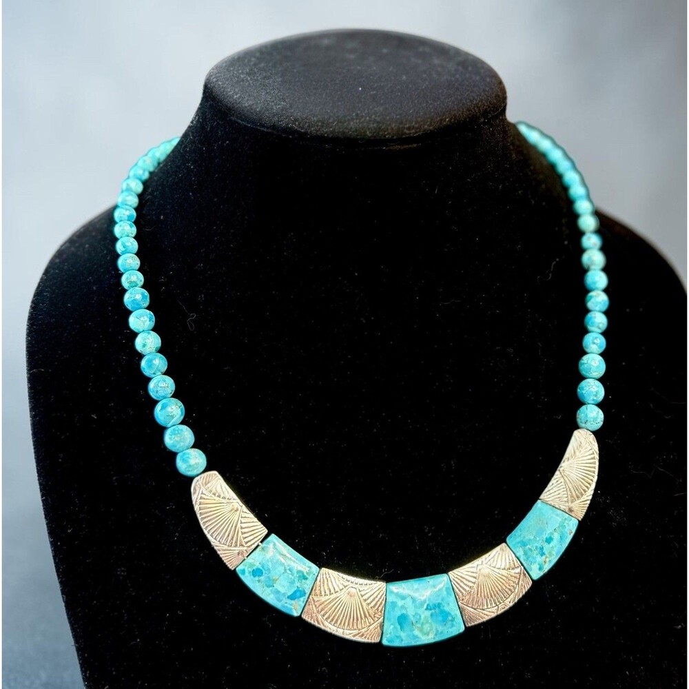 Jay King Mine Finds Turquoise 925 Silver  DTR Desert Rose Southwest Necklace